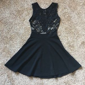 Windsor Lace Top Black Mini Dress